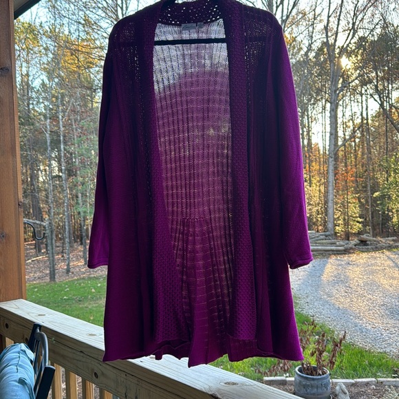 Kim Rogers Long Cardigan 3X- beautiful, rich color - Picture 6 of 6
